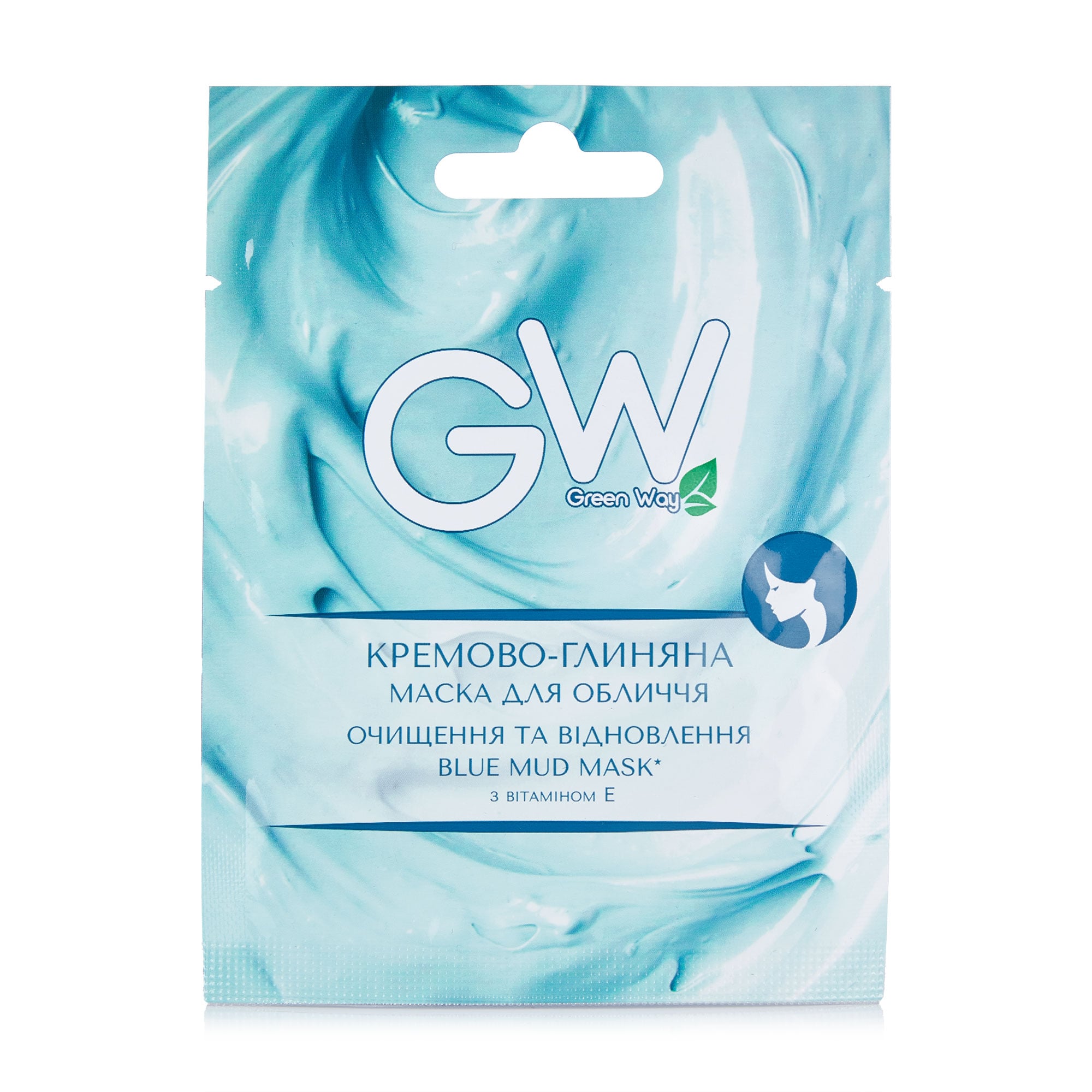 Кремово-глиняна маска для обличчя Green Way ФітоЛінія Blue Mud Mask з вітаміном Е, 10 г